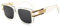 Long Keeper Retro Sonnenbrille Eckig für Herren Damen Klassisch Sonnenbrille Quadratisch Vintage Brille Goldener Rahmen mit UV400 Schutz, 53MM