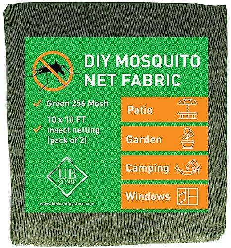 Zanzariera verde 3x3 metri netti confezione da 2 | Rete anti-insetti per soffitti da giardino, terrazze, esterni e finestre | Rete di protezione dagli insetti, a maglia fine