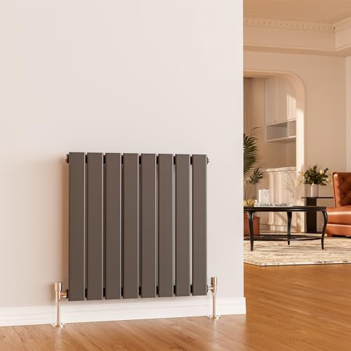 EMKE 600 x 600 mm Radiator Cover Anthracite Vertical Radiator Small Radiator Wall Mounted Modern Single Flat Panel Radiators Central Heating Radiator Bathroom Radiators for Bedroom Sitting Room