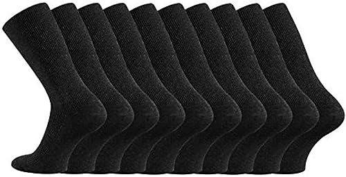 TippTexx 24 10 Paar unisex Gesundheitssocken ohne Gummidruck, Diabetiker geeignet und Anti-Loch-Versprechen (as3, numeric, numeric_47, numeric_50, regular, regular, Schwarz)