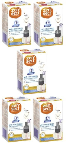ZEN'SECT Lot de 5 recharges liquides 0% Insecticide 45 Nuits