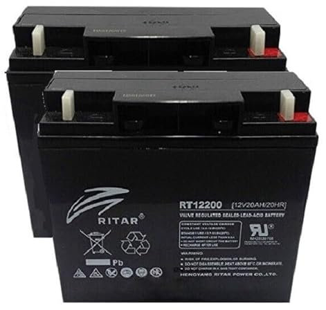 2x 12v 20ah ritar mobility scooter batteries replaces 17/18/22ah, 12 months warranty - fully rechargeable