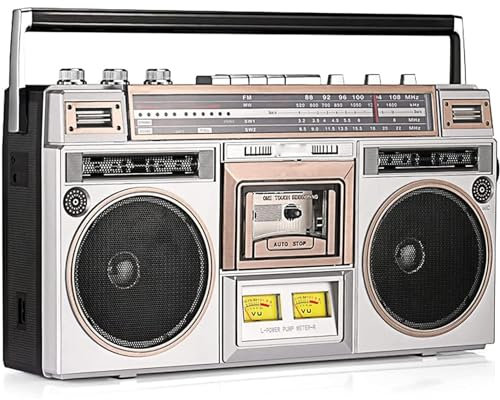 Classic 80s Style Retro Boombox CD Tape Player, Cassette Player Radio, Retro Bluetooth Cassette Player With Fm And Dab+ Radio,Support SD/USB Input