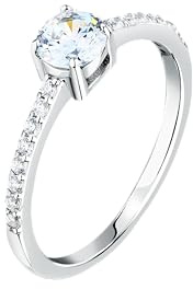 Morellato Damenring aus 925er-Silber, recycelt, weiße Zirkonia, Kollektion Schätze, Solitär - SAIW1790, Recyceltes 925er Silber, Zirkonia