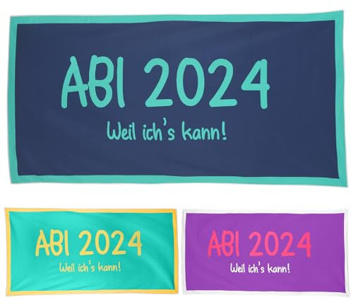 CHCAES Abitur 2024 Geschenke Handtuch Abi 2024 Badetuch Strandtuch Strandlaken 80x160cm Pool Strandtücher Duschtuch Badehandtuch Blau für Abschlussfahrt Geburtstag Dusche Schwimmen