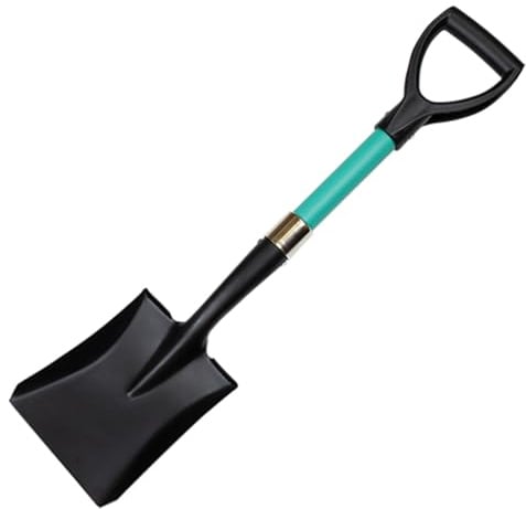 Greenmill GR9135 Schaufel mit Glasfaserstiel, Eckige Mini Schaufel 72cm, Gartenschaufel, Vierkantschaufel