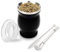 binsakao Yerba Mate Cup Set Stainless Steel Double Walled Yerba Mate Gourd with Bombilla Yerba Mate Straw, Cleaning Brush & Lid 8.4 oz (Black)