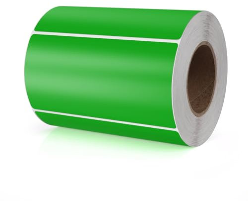 Meitaat Grün Rechteckig Aufkleber 100 x 50MM Farbkodierung Selbstklebend Etiketten Umzug Rolle Ablösbar 500 Stück