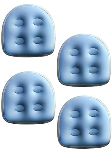 Haopeuk Lot de 4 coussins gonflables pour spa et baignoire de piscine - En PVC bleu - Imperméable - Tapis de massage doux