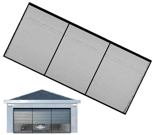 Moustiquaire magnétique pour porte de garage | Brise-vue pour porte de garage, porte moustiquaire pour garage, filet en fibre de verre, filet de porte respirant et robuste pour garage pour 2 voitures
