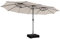 GOPLUS Parasol de Jardin Exterieur avec Pied, 4,7x2,8M Parasol Double avec LED 48 Lampes Solaires, Grand Parasol avec Manivelle et Base, Parasol Extérieur pour Terrasse, Patio, Marché (Beige)