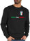 Sweater Pullover Sweatshirt Herren Damen - Fußball EM WM - Italien Trikot Wappen | Italia mit Stolz | Italienisches Fan-Motiv - XL - Schwarz - europameisterschaft italy pulli fussball italian