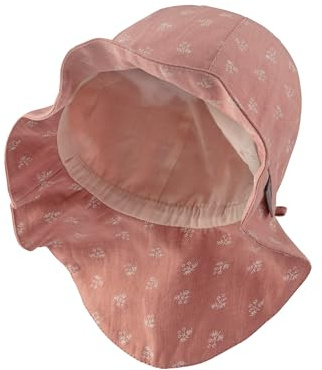 Sterntaler Sonnenhut Sträußchen - Mädchen Sommerhut - UV-Schutz 50+ Strandhut - mit Nackenschutz - Größe verstellbar - Futter aus Batist (Bio) - Baby und Kinder Kopfbedeckung - mattrosa, Größe 41