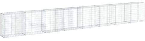 vidaXL Gabione mit Deckel 800x50x100 cm Verzinktes Eisen