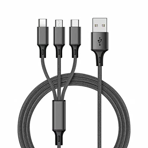 Multi Charging Cable, 3 in 1 Multi Retractable USB Charger Cable, Charging Cord Adapter with Type-C, USB Port Compatible with Cell Phone Tablets