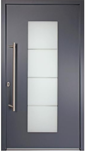 kuporta Alu-Kunststoff Haustür SORI DOOR - Eingangstür in anthrazit 100 x 200 cm DIN links inkl. Stoßgriff-Set