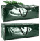 iespell 2 Pack Extra Large Reinforced Waterproof Green Polyethylene Christmas Tree Storage Bag with Zipper and Handles, Fits 7.5FT Tall Xmas Trees