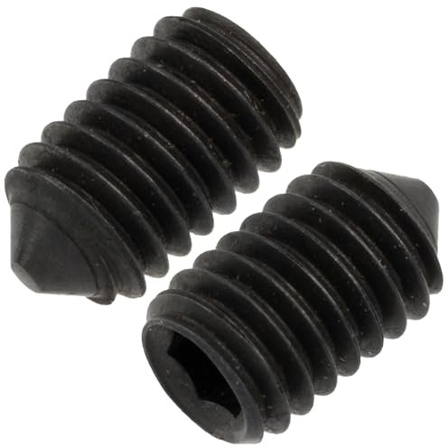 AERZETIX - NV18067 - Lot de 12 Vis de blocage sans tête M3x5 mm à bout pointeau conique - empreinte creuse hexagonale HEX 1.5 à 6 pans - en acier - couleur noir