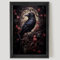 Dark Academia Krähen-Wandkunst, Vintage, Gothic-Bild, Halloween, Raben-Druck, dunkel und stimmungsvoll, Leinwandkunst, Blumenkunst, Gothic-Krahen-Gemälde, viktorianisches Gothic-Poster,