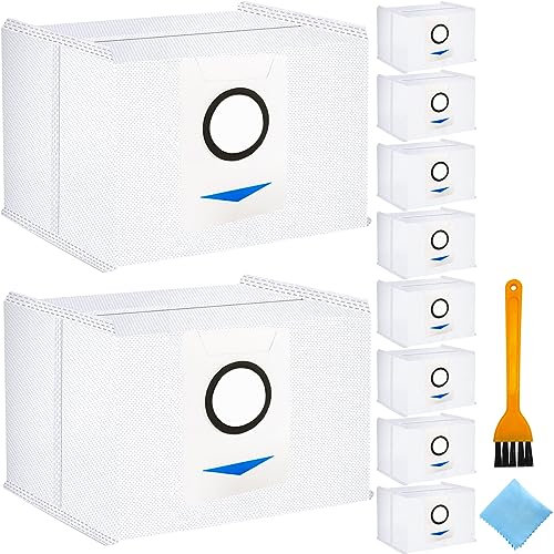 EATBALE Dust Bags Accessories for Ecovacs DEEBOT X1 OMNI, Turbo, X1 Plus, T10 Plus Robot Vacuum Cleaner, Suction Station 3L Large Capacity Vacuum Filter Dust Bags Replacement Parts (10Pcs)