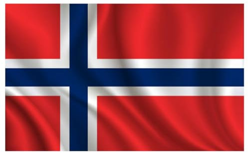 Bandiera di Norvegia, bandiera 90 cm x 150 cm, bandiera grande con passante per albero e cordini, bandiera leggera, bandiera per sport, calcio, edifici (Norvegia 1 pz)