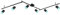 GLOBO Deckenstrahler 6 flammig Spotleiste Fernbedienung Deckenleuchte Deckenlampe schwarz Metall, Farbwechsler Dimmbar Memoryfunktion, Spots flexibel, 6x RGB LED 3,5W 290Lm, LxBxH 180x10x18,5 cm