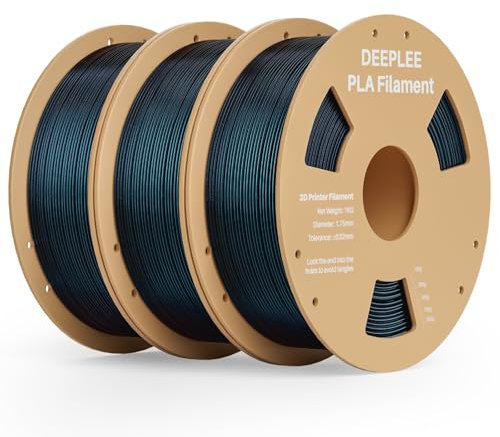 DEEPLEE Silk PLA Filament, Shiny Silk 3D Drucker Filament 1.75mm, Multicolor Filament PLA, Maßgenauigkeit +/- 0.02mm, 1kg(2.2lb) Spule, Galaxie Schwarz 3KG