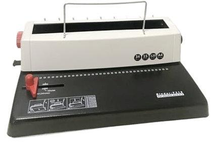 Rilegatrice, T318 Macchina perforatrice e rilegatrice a filo 34 anelli 3:1 Macchina rilegatrice a doppio anello 120 fogli Macchina rilegatrice manuale,per formati A4, A5 o inferiori
