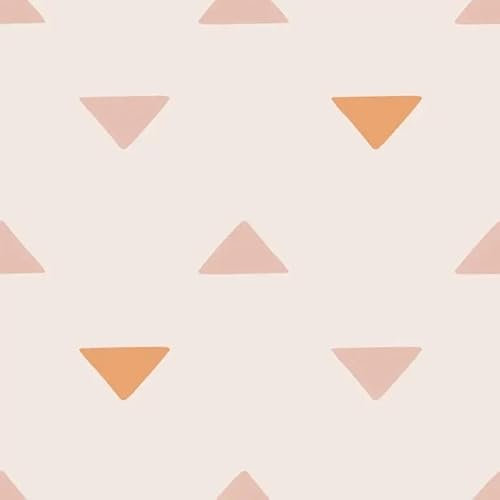 Papier Peint Mural Triangles, Rose Orange, Motif Géométrique