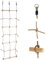 The Magic Toy Shop Rope Ladder Climbing Net for Kids – Safe & Sturdy Cargo Net with Wooden Rungs & Hanging Rings – Outdoor Playground Equipment, Treehouse Accessories, Swing Frame Attachment