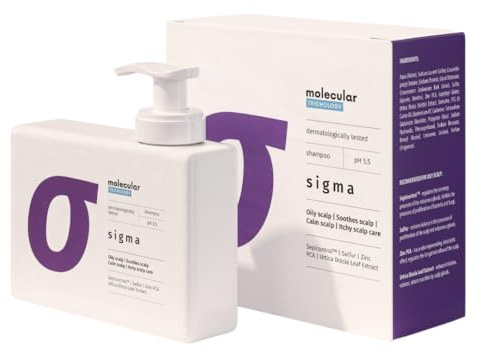 Molecular Trichology Shampoo für Fettige Kopfhaut, Antibakteriell | Haarshampoo Damen und Herren Haarpflege, pH 5.5-250 ml Sigma