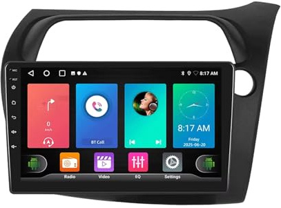 2 DIN Radio para Honda Civic 2006-2010 9 Inches Android 15 Android Auto FM Am Bluetooth USB para, 8 Core 4G+64G