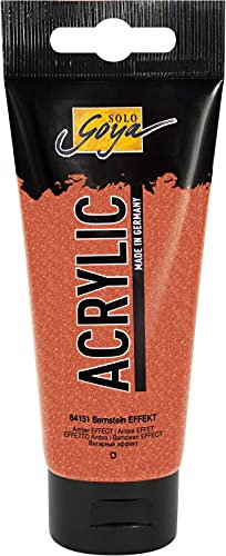 KREUL 84151 - Solo Goya Acrylic, 100 ml Tube, bernstein, cremige vielseitig einsetzbare Acrylfarbe in Studienqualität, auf Wasserbasis, schnell und matt trocknend, gut deckend, wasserfest