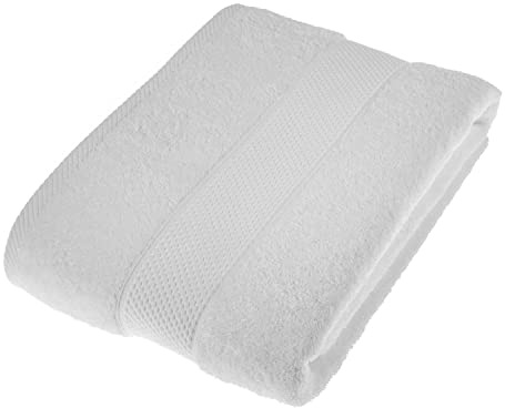 HOMESCAPES White Turkish Cotton Bath Sheet Super Soft Thick & Absorbent 500 GSM Towel Heavy Weight for everyday Luxury