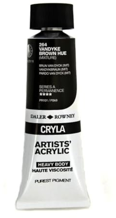 Daler-Rowney Cryla Acrylic 75 ml Van Dyke Brown Hue, Professional Artists