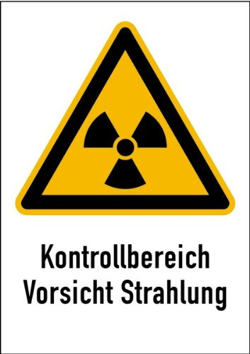 LEMAX® Warnschild Strahlenschutz Kontrollbereich Vorsicht Strahlung (WS 111) Alu geprägt 210x297mm