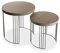 Versa Kansas Beistelltisch für das Wohnzimmer, Schlafzimmer oder die Küche. Moderner, niedriger Tisch, 2er Set, Maßnahmen (H x L x B) 55 x 55 x 55 cm, Holz und Metall, Farbe: Braun und Schwarz