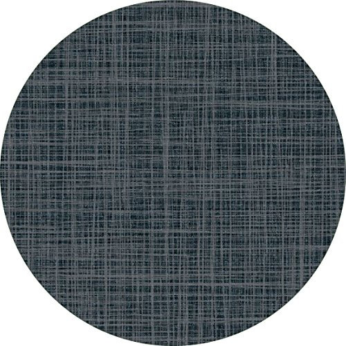 d-c-fix Wachstuch Leinen Look RUND OVAL Farbe & Größe wählbar Rund 80 cm Grau Anthrazit abwaschbare Tischdecke