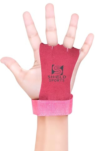 SHILED SPORTS Kids Children Size Gymnastics palm protectors junior Girls Textured Leather Grips Gloves - Small