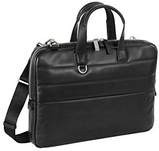 Nava Cartella organizzata slim con 2manici e tracolla rimovibile nero
