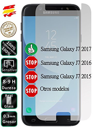 Movilrey Protector para Samsung Galaxy J7 2017 J730 Cristal Templado de Pantalla Vidrio 9H para movil