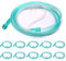 Healva 10 Pack High-Flow Soft Nasal Oxygen Cannula, Standard Connector 7 Feet, Green Tubing