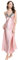 Aivtalk - Robe de Nuit Col V en Dentelle Babydoll Lingerie Nuisette Chemise de Nuit Longue Femme en Soie Artificielle Taille 46-48-Rose