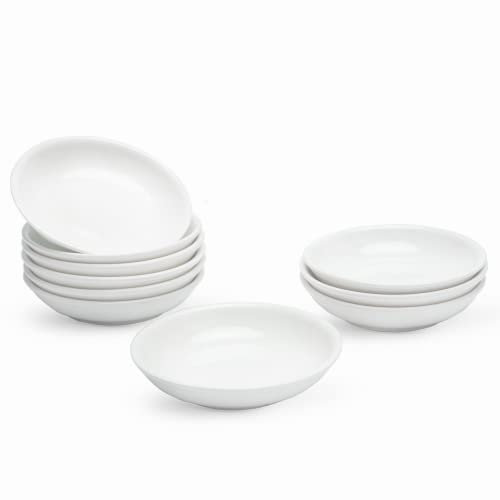 UIBFCWN Sojasoßenschalen, 85 ml, 10 Stück, 10 cm, Keramik-Dip-Schalen, Dip-Soßenschalen, Mini-Vorspeisenteller zum Würzen von Gewürzen, Sushi, Ketchup, Grill, breiter, flacher Katzennapf