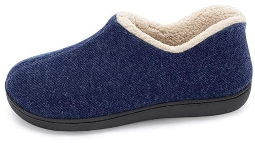 ULTRAIDEAS morbide Pantofole da Donna in Memory Foam con Retro Chiuso con Calda Fodera in Pile, Scarpe da casa in Cotone Misto Lana con Suola in Gomma Antiscivolo per Interni all'aperto