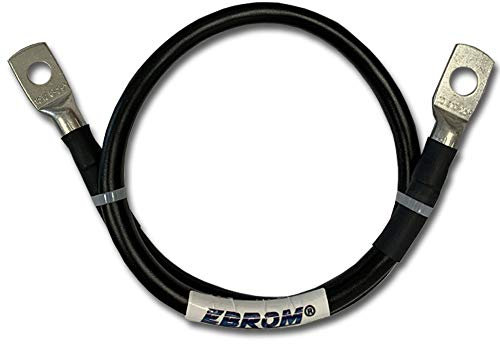 EBROM Batteriekabel KFZ Kabel 10 mm² schwarz, fertig konfektioniert inkl Schrumpfschlauch, ab 30 cm bis 10 Meter, viele verfügbare Längen mit Ringösen/Kabelschuhe M6/M8/M10 kombinierbar 10mm2 (10 mm2)
