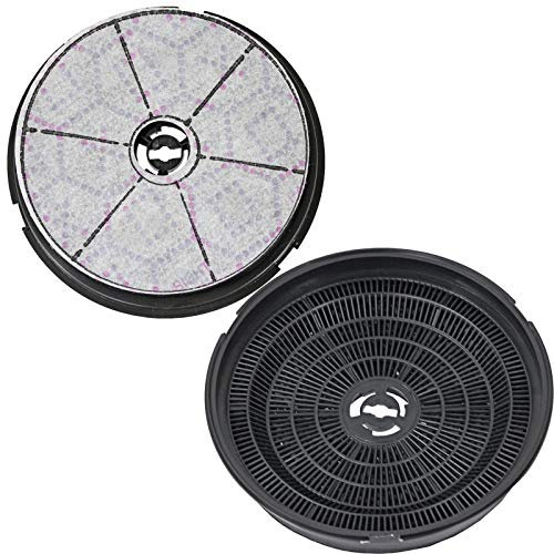 SPARES2GO Round Carbon Filter for Hoover Cooker Hood/Extractor Vent Fan (192 x 35mm, Pack of 2)