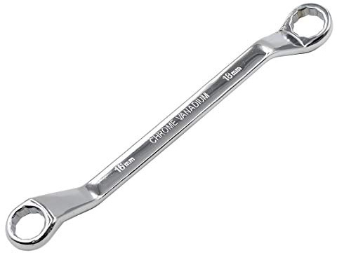 Yoohey Offset Box Spanner End Wrench Chrome Vanadium Steel Double Ring Torx Box Wrench (16 x 18mm)
