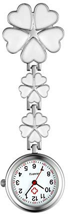 1PCS Herz Blume Krankenschwesteruhr Schwester Uhr Frauen Mädchen Anstecknadel mit Stethoskop Revers Fob Taschenabzeichen Brosche Uhren für Arzt Krankenschwester Leicht zu lesen