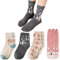 Damensocken 4 Paar, Multipack Damen Socken 39-42 Baumwolle Flauschige Lustige Dicke Warme Wintersocken Thermosocken , Winter Baumwollsocken Weihnachtsgeschenke für Frauen Mädchen 35-38